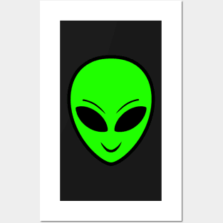 Poison Green Alien Head Posters and Art